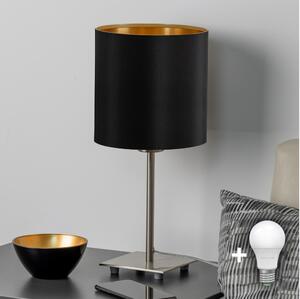 Eglo - LED Stolní lampa TUNJA 1xE27/60W/230V 26,5 cm matný chrom/černá