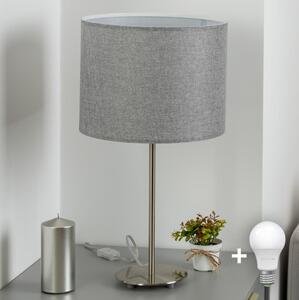 Eglo - LED Stolní lampa TUNJA 1xE27/60W/230V 38,5 cm matný chrom/šedá