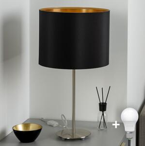 Eglo - LED Stolní lampa TUNJA 1xE27/60W/230V 38,5 cm matný chrom/černá