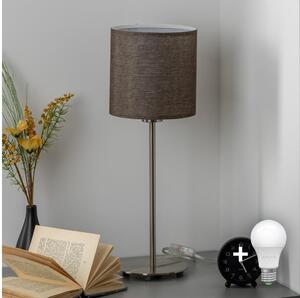 Eglo - LED Stolní lampa TUNJA 1xE27/60W/230V 38,5 cm matný chrom/hnědá