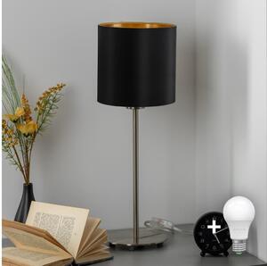 Eglo - LED Stolní lampa TUNJA 1xE27/60W/230V 38,5 cm matný chrom/černá