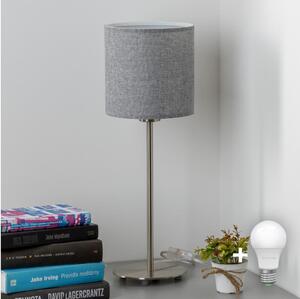Eglo - LED Stolní lampa TUNJA 1xE27/60W/230V 38,5 cm matný chrom/šedá
