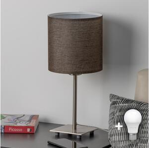 Eglo - LED Stolní lampa TUNJA 1xE27/60W/230V 26,5 cm matný chrom/hnědá