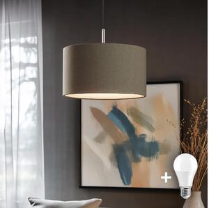Eglo - LED Lustr na lanku TUNJA 1xE27/60W/230V taupe