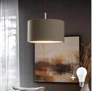 Eglo - LED Lustr na lanku TUNJA 1xE27/60W/230V taupe