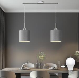 Eglo - LED Lustr na lanku TUNJA 2xE27/60W/230V šedá