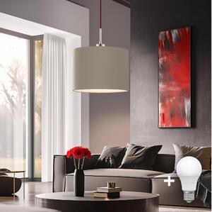 Eglo - LED Lustr na lanku TUNJA 1xE27/60W/230V taupe