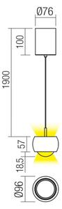 Redo 01-3549 - LED Lustr na lanku AVES LED/12W/230V pr. 9,6 cm CRI 90 šedá