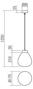 Redo 01-3196 - Lustr na lanku LUKE 1xE27/42W/230V pr. 17 cm černá