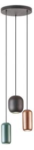 Redo 01-3480 - Lustr na lanku BOOM 3xGU10/10W/230V pr. 33 cm černá/zelená/hnědá