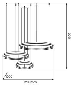 LED Lustr na lanku GRAVITY LED/108W/230V černá