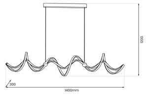 LED Lustr na lanku COLIA LED/55W/230V černá/zlatá
