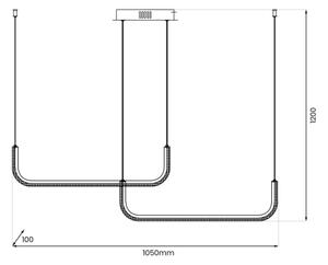 LED Lustr na lanku HORIZONT 2xLED/11W/230V černá