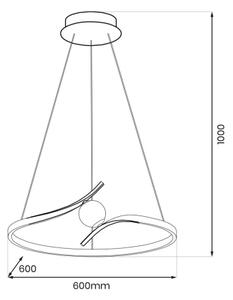 LED Lustr na lanku PERLA LED/34W/230V černá