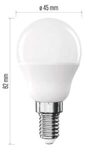 EMOS ZQ1E43 - LED žárovka Classic Mini Globe, E14, 6.5 W, 4 000K (LED žárovka Classic Mini Globe - Neutrální bílá )