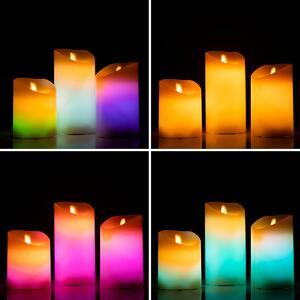 InnovaGoods Vícebarevné svíčky LED s efektem plamene a dálkovým ovládáním Lendles 3 kusů