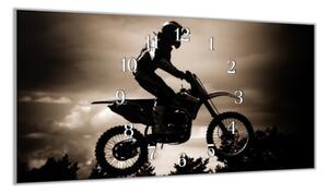 Nástěnné hodiny motorka cross 30x60cm - plexi