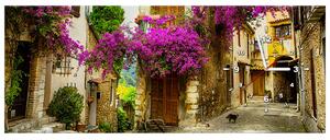 Obraz s hodinami Staré město v Provence Rozměry: 100 x 40 cm