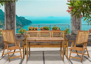 Zahradní set na posezení 1 stůl + 2 židle a lavice akácie