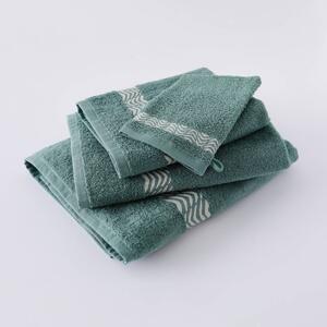 Koupelnový textil s originálním vyšitým lemem 420g/m2 eukalyptus ručník 50x100 cm+žínka