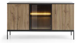 Piaski Komoda Sento s LED osvětlením 154 cm dub wotan/černá II