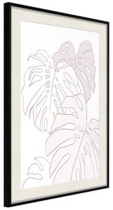 Artgeist Beige Leaves Velikosti (šířkaxvýška): 20x30, Finální vzhled: Černý rám s paspartou