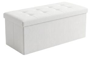 Puf s úložným prostorem, obdélníkový, skládací, 110 × 38 × 38 cm, béžový
