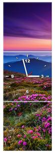 Obraz s hodinami Horská louka - 3 dílný Rozměry: 90 x 30 cm