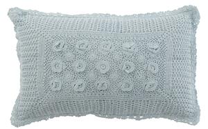 Pomněnkový bavlněný polštář s krajkou Lace blue - 50*10*30cm - J-Line by Jolipa