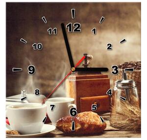 Obraz s hodinami Chutná snídaně Rozměry: 30 x 30 cm