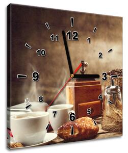 Obraz s hodinami Chutná snídaně Rozměry: 100 x 40 cm