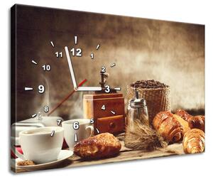 Obraz s hodinami Chutná snídaně Rozměry: 30 x 30 cm