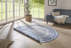 NORTHRUGS - Hanse Home koberce Kusový koberec Twin Supreme 104166 Siruma Blue/Cream kruh – na ven i na doma - 140x140 (průměr) kruh cm