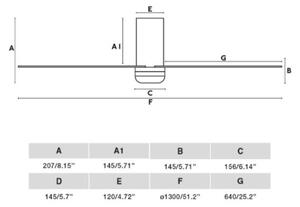 FARO 33828 - Stropní ventilátor PUNT TUB M bílá pr. 130 cm + dálkové ovládání