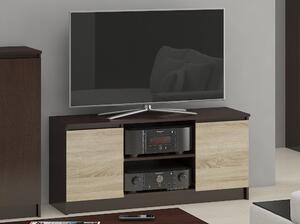 Designový TV stolek ROMANA140, wenge / dub Sonoma