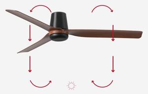 FARO 33831 - Stropní ventilátor PUNT TUB M hnědá/černá pr. 130 cm + DO