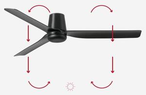 FARO 33830 - Stropní ventilátor PUNT TUB M černá pr. 130 cm + dálkové ovládání