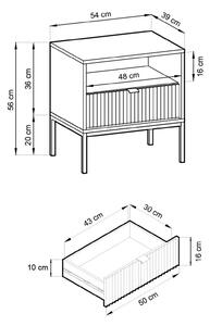Noční stolek MISHEEL - šedý