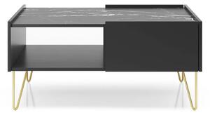 Konferenční stolek DEVIKA - černý grafit / černý mramor