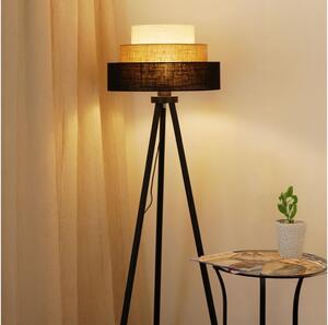Brilagi - Stojací lampa ASPEN LUNETA 1xE27/15W/230V černá/béžová/krémová