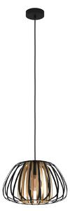 Závěsné svítidlo Encinitos, černá/mosaz, Ø 37,5 cm
