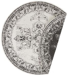 NORTHRUGS - Hanse Home koberce Kusový koberec Twin Supreme 104137 Black/Cream kruh – na ven i na doma Rozměry koberců: 140x140 (průměr) kruh