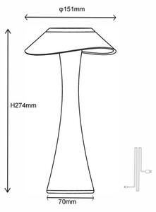 Globo 21025A-LED Stm. nab. stol. lampa AMBRA LED/2,5W/3,7V 2700K/4500K/6500K zl