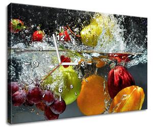 Obraz s hodinami Sladké ovoce Rozměry: 60 x 40 cm