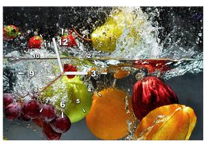 Obraz s hodinami Sladké ovoce Rozměry: 100 x 40 cm