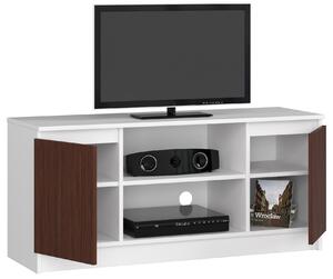 Moderní TV stolek ROMANA120, bílý / wenge