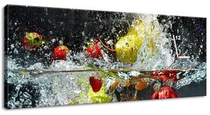Obraz s hodinami Sladké ovoce Rozměry: 100 x 40 cm