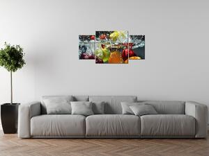 Obraz s hodinami Sladké ovoce - 3 dílný Rozměry: 100 x 70 cm