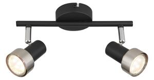 Globo 57917-2N - Bodové svítidlo MASON 2xGU10/25W/230V černá/stříbrná