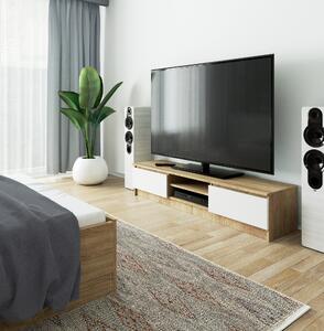 Designový TV stolek ROMANA160, dub Sonoma / bílý